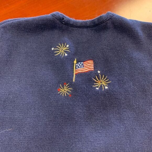 Croft & Barrow American 4th of July Short Sleeve Cardigan sz M - Picture 3 of 4